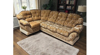 Диван-кровать угловой Романтика-1 (ткань Bornes 11617,4Sed)